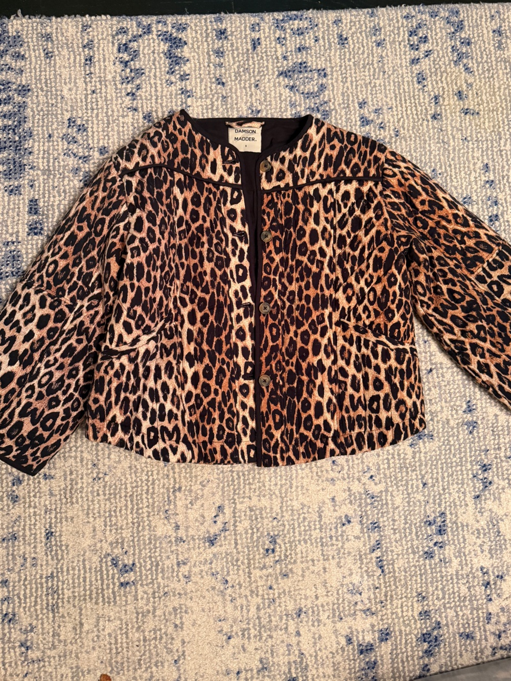 Damson Madder Leopard Print Jean Jacket in Brown and Black